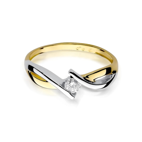 Przejdź do produktu Pierścionek zaręczynowy z żółtego złota z diamentem 0,10ct Fire Of Love