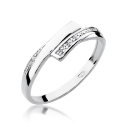 Pierścionek zaręczynowy z białego złota z diamentami 0,02ct Fire Of Love