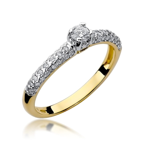 Przejdź do produktu Pierścionek zaręczynowy z żółtego złota z diamentami 0,36ct Fire Of Love