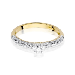 Pierścionek zaręczynowy z żółtego złota z diamentami 0,36ct Fire Of Love
