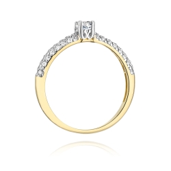 Pierścionek zaręczynowy z żółtego złota z diamentami 0,36ct Fire Of Love