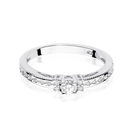 Przejdź do produktu Pierścionek zaręczynowy z białego złota z brylantami 0,24ct Fire Of Love