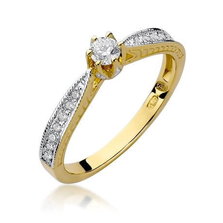 Przejdź do produktu Pierścionek zaręczynowy z żółtego złota z diamentami 0,30ct Fire Of Love 