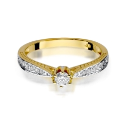 Pierścionek zaręczynowy z żółtego złota z diamentami 0,30ct Fire Of Love