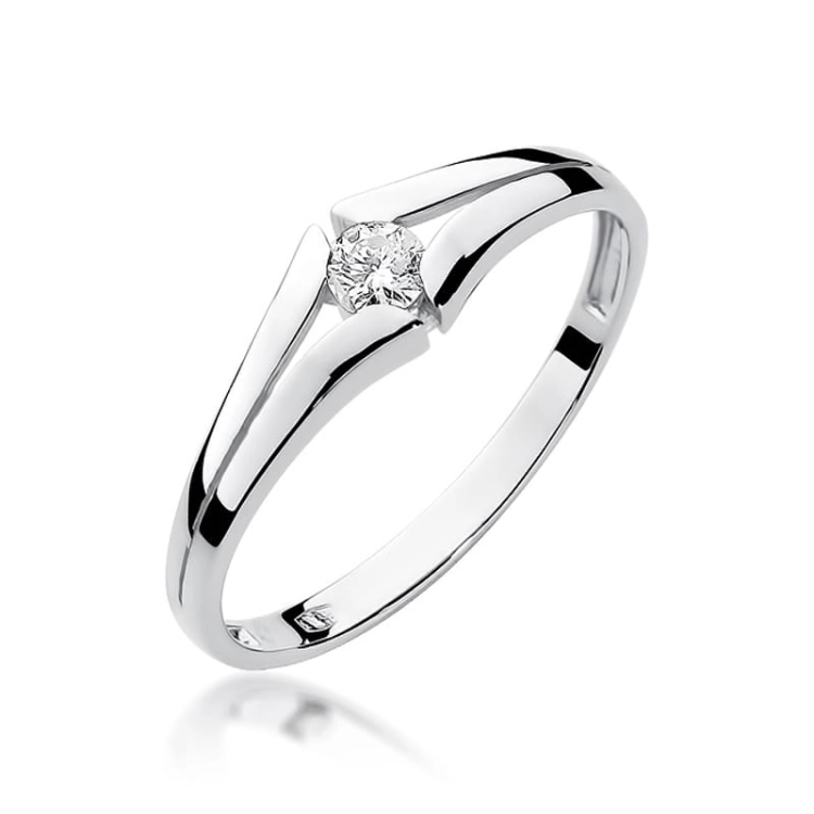 Pierścionek zaręczynowy z białego złota z diamentem 0,10ct Fire Of Love