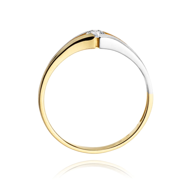 Pierścionek zaręczynowy z żółtego złota z diamentem 0,08ct Fire Of Love