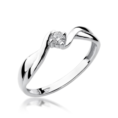 Przejdź do produktu Pierścionek zaręczynowy z białego złota z diamentem 0,10ct Fire Of Love 