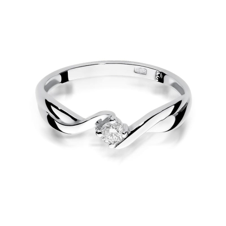 Przejdź do produktu Pierścionek zaręczynowy z białego złota z diamentem 0,10ct Fire Of Love 