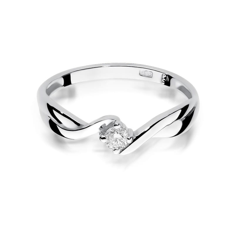 Pierścionek zaręczynowy z białego złota z diamentem 0,10ct Fire Of Love