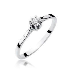 Pierścionek zaręczynowy z białego złota z diamentem 0,08ct Fire Of Love
