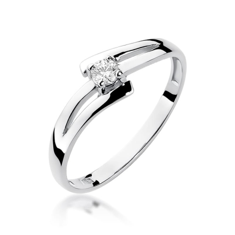 Przejdź do produktu Pierścionek zaręczynowy z białego złota z diamentem 0,08ct Fire Of Love