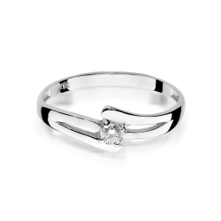 Pierścionek zaręczynowy z białego złota z diamentem 0,08ct Fire Of Love