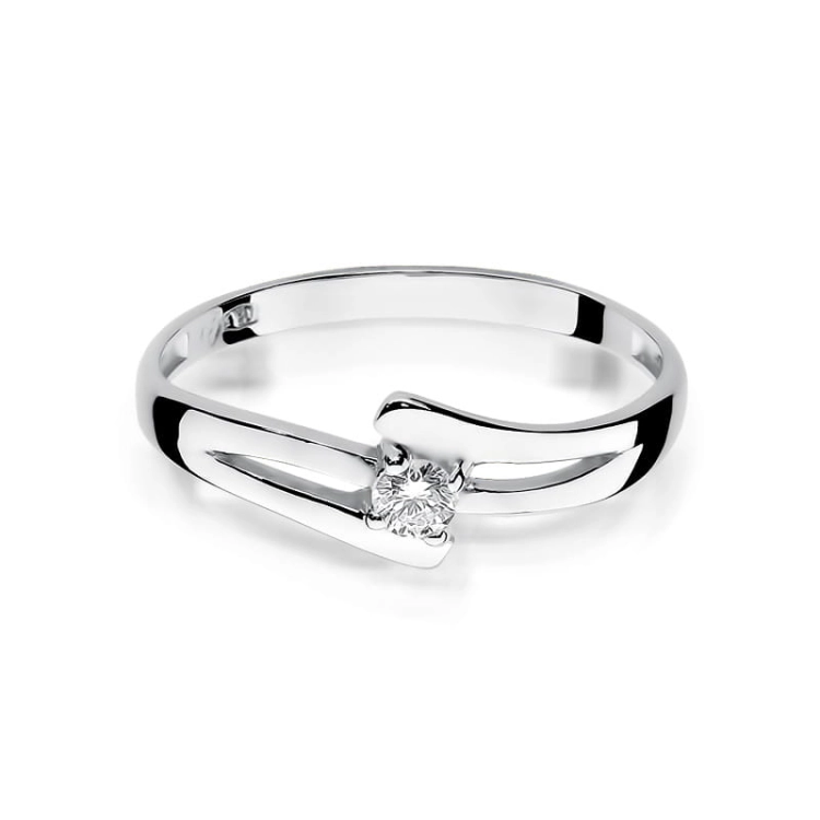 Pierścionek zaręczynowy z białego złota z diamentem 0,08ct Fire Of Love