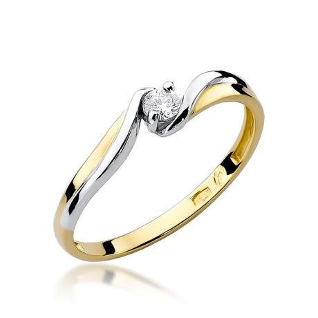 Przejdź do produktu Pierścionek zaręczynowy z żółtego złota z diamentem 0,10ct Fire Of Love