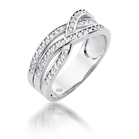 Przejdź do produktu Pierścionek zaręczynowy z białego złota z diamentami 0,27ct Fire Of Love 