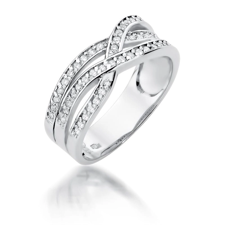 Pierścionek zaręczynowy z białego złota z diamentami 0,27ct Fire Of Love
