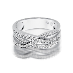 Pierścionek zaręczynowy z białego złota z diamentami 0,27ct Fire Of Love