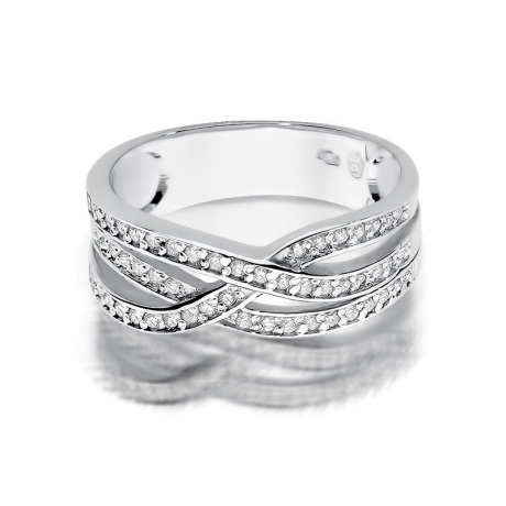 Przejdź do produktu Pierścionek zaręczynowy z białego złota z diamentami 0,27ct Fire Of Love 