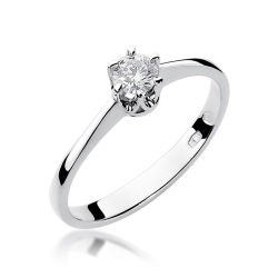 Pierścionek zaręczynowy z białego złota z diamentem 0,20ct Fire Of Love
