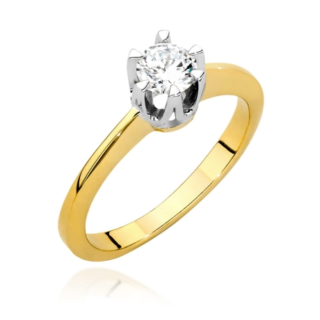 Przejdź do produktu Pierścionek zaręczynowy z żółtego złota z diamentem 0,40ct Fire Of Love 