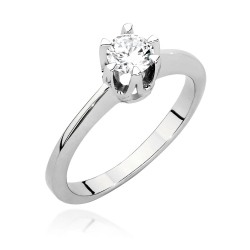 Pierścionek zaręczynowy z białego złota z diamentem 0,40ct Fire Of Love