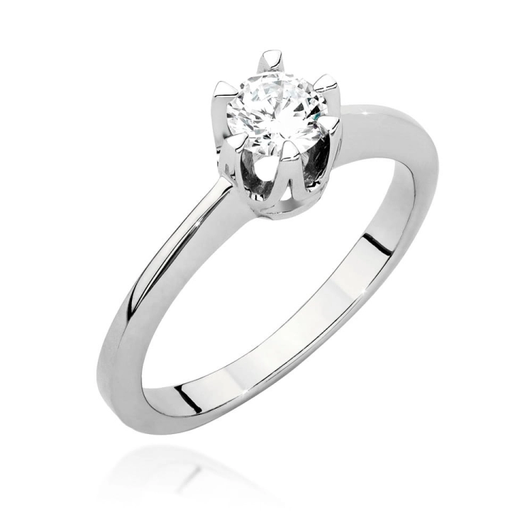 Pierścionek zaręczynowy z białego złota z diamentem 0,40ct Fire Of Love