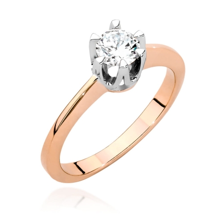 Przejdź do produktu Pierścionek zaręczynowy z różowego złota z diamentem 0,50ct Fire Of Love 