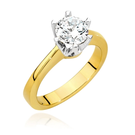 Przejdź do produktu Pierścionek zaręczynowy z żółtego złota z diamentem 0,70ct Fire Of Love 
