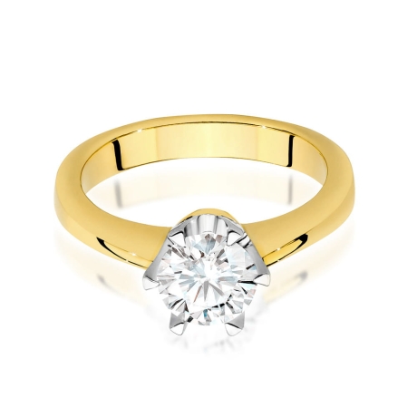 Przejdź do produktu Pierścionek zaręczynowy z żółtego złota z diamentem 0,70ct Fire Of Love 