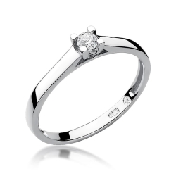 Pierścionek zaręczynowy z białego złota z diamentem 0,10ct Fire Of Love