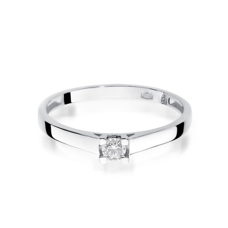 Pierścionek zaręczynowy z białego złota z diamentem 0,10ct Fire Of Love