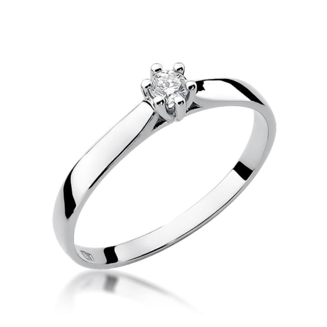 Przejdź do produktu Pierścionek zaręczynowy z białego złota z diamentem 0,10ct Fire Of Love 