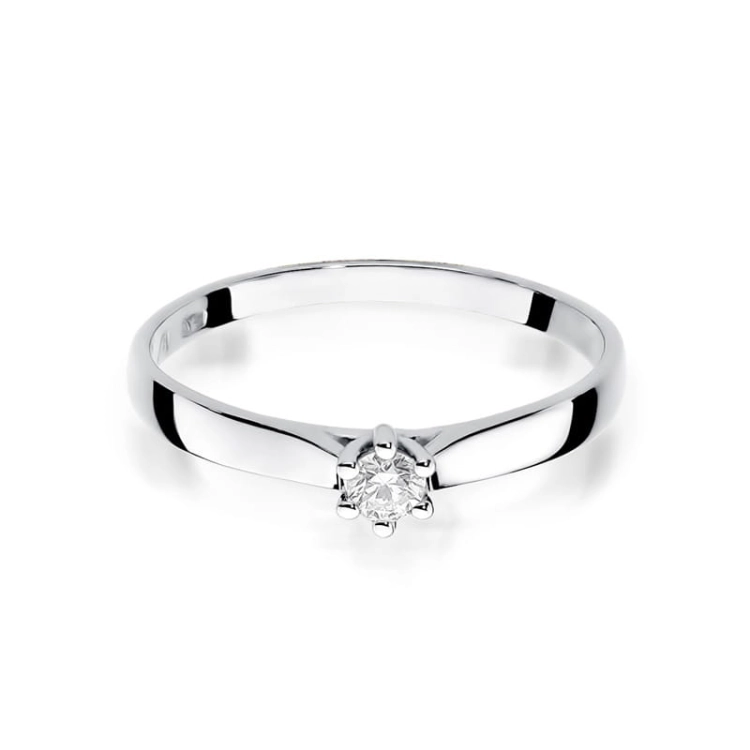 Pierścionek zaręczynowy z białego złota z diamentem 0,10ct Fire Of Love