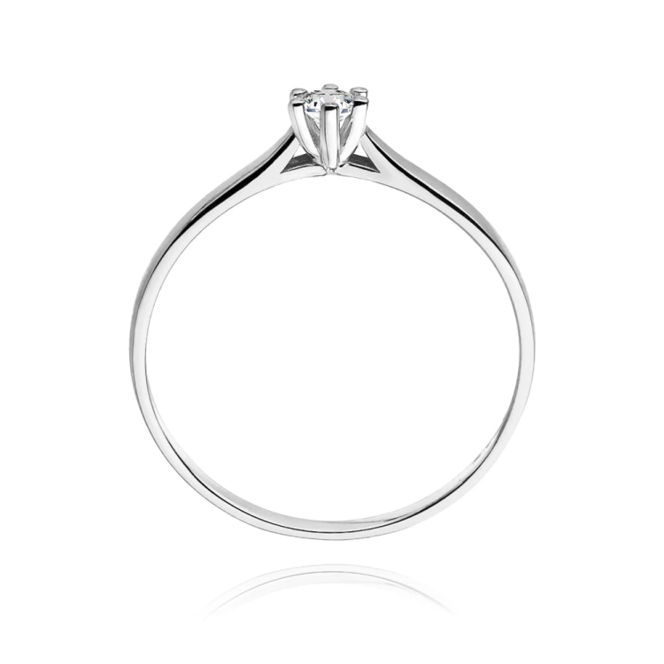 Pierścionek zaręczynowy z białego złota z diamentem 0,10ct Fire Of Love
