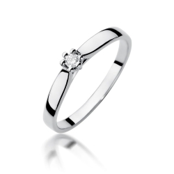 Pierścionek zaręczynowy z białego złota z diamentem 0,04ct Fire Of Love
