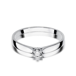 Pierścionek zaręczynowy z białego złota z diamentem 0,04ct Fire Of Love