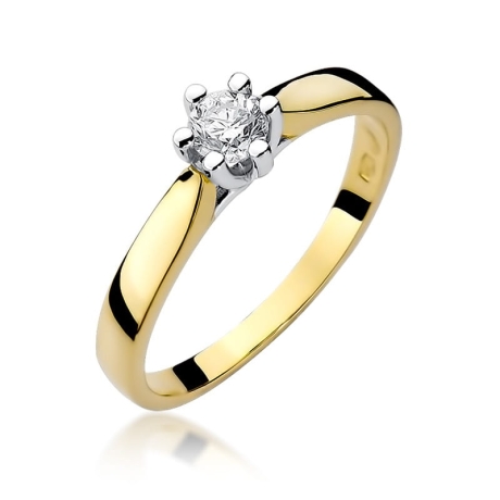 Przejdź do produktu Pierścionek zaręczynowy z żółtego złota z diamentem 0,25ct Fire Of Love