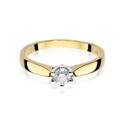 Pierścionek zaręczynowy z żółtego złota z diamentem 0,25ct Fire Of Love