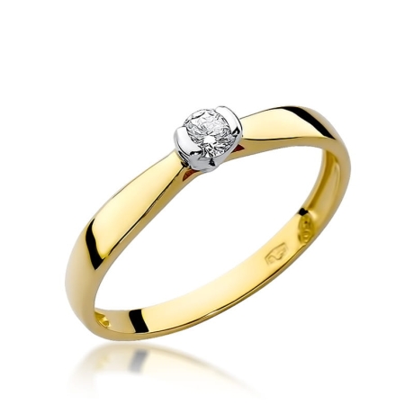 Przejdź do produktu Pierścionek zaręczynowy z żółtego złota z diamentem 0,08ct Fire Of Love