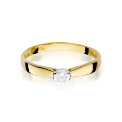 Pierścionek zaręczynowy z żółtego złota z diamentem 0,08ct Fire Of Love