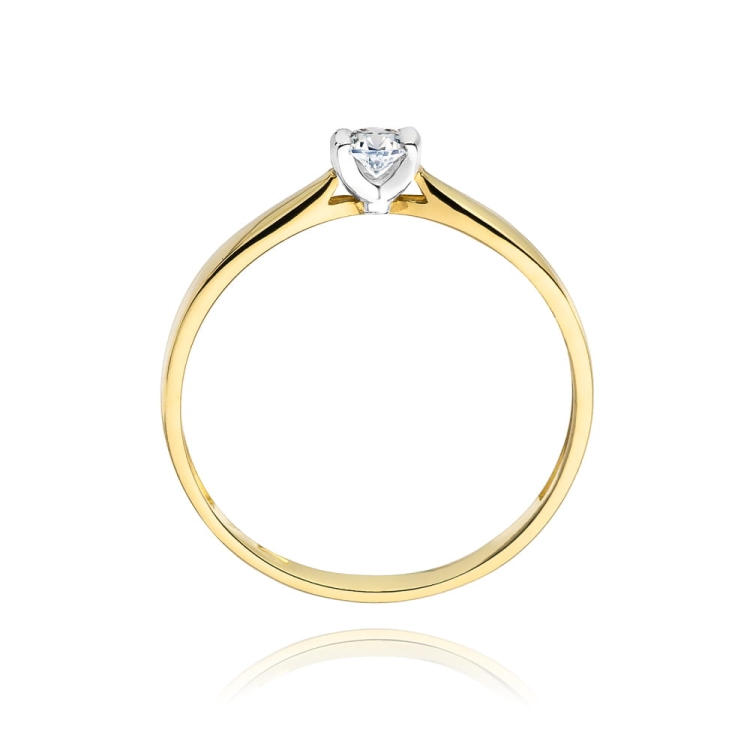Pierścionek zaręczynowy z żółtego złota z diamentem 0,08ct Fire Of Love