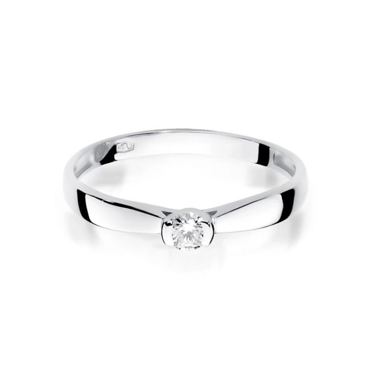 Pierścionek zaręczynowy z białego złota z diamentem 0,10ct Fire Of Love