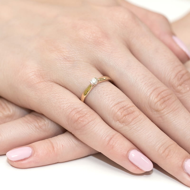 Pierścionek zaręczynowy z żółtego złota z diamentem 0,25ct Fire Of Love