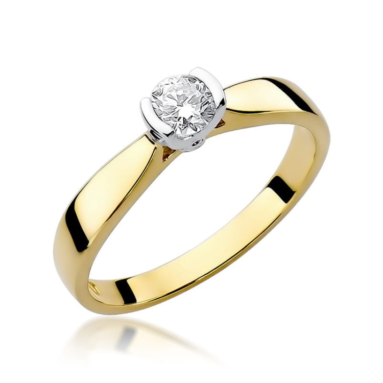 Pierścionek zaręczynowy z żółtego złota z diamentem 0,25ct Fire Of Love