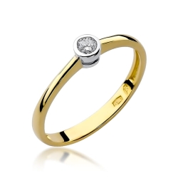 Pierścionek zaręczynowy z żółtego złota z diamentem 0,08ct Fire Of Love