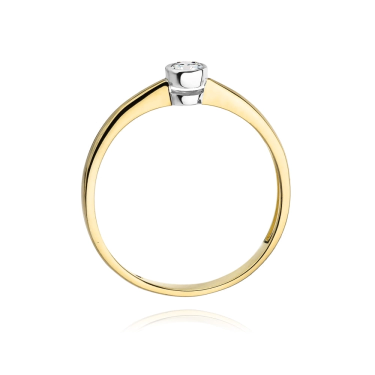 Pierścionek zaręczynowy z żółtego złota z diamentem 0,08ct Fire Of Love