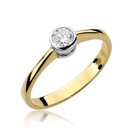 Przejdź do produktu Pierścionek zaręczynowy z żółtego złota z diamentem 0,25ct Fire Of Love 