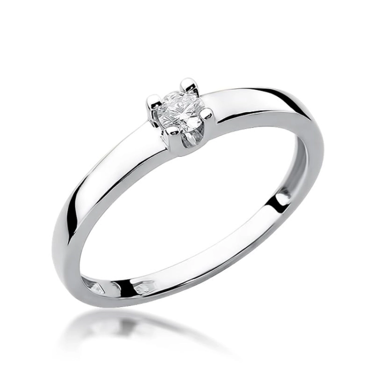 Pierścionek zaręczynowy z białego złota z diamentem 0,08ct Fire Of Love