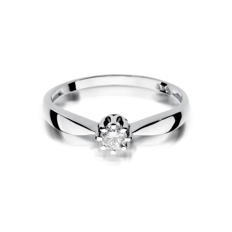 Przejdź do produktu Pierścionek zaręczynowy z białego złota z diamentem 0,15ct Fire Of Love