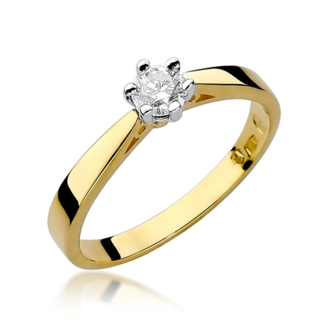 Przejdź do produktu Pierścionek zaręczynowy z żółtego złota z diamentem 0,30ct Fire Of Love 